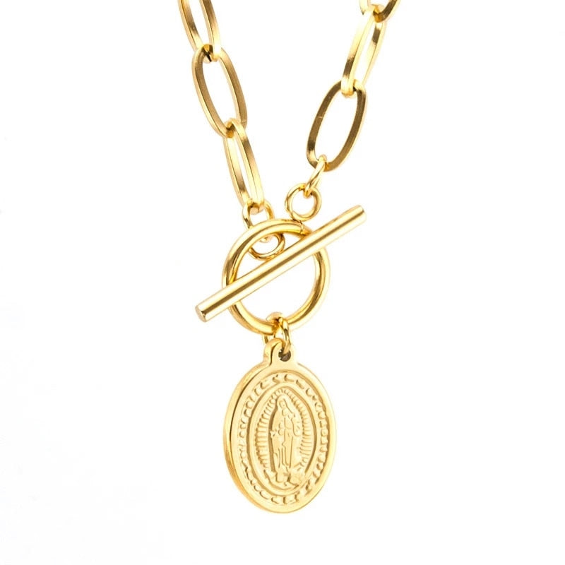 Mary Coin Toggle Necklace For Women