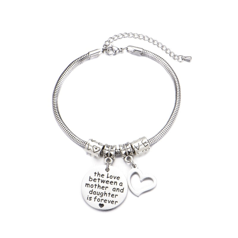 A Mother And Daughter Is Forever Pendant Charm Bracelet