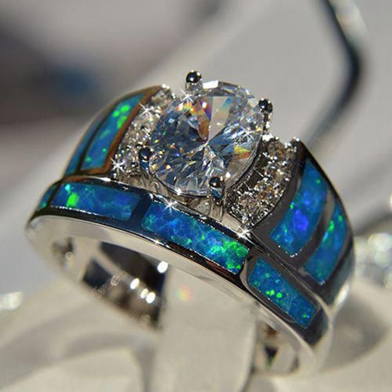 Blue Stone Crystal Rings