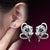 Crystal Ear Silver Plated Rhinestone Stud Earring