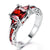 Luxury Female Red Square Stone Ring